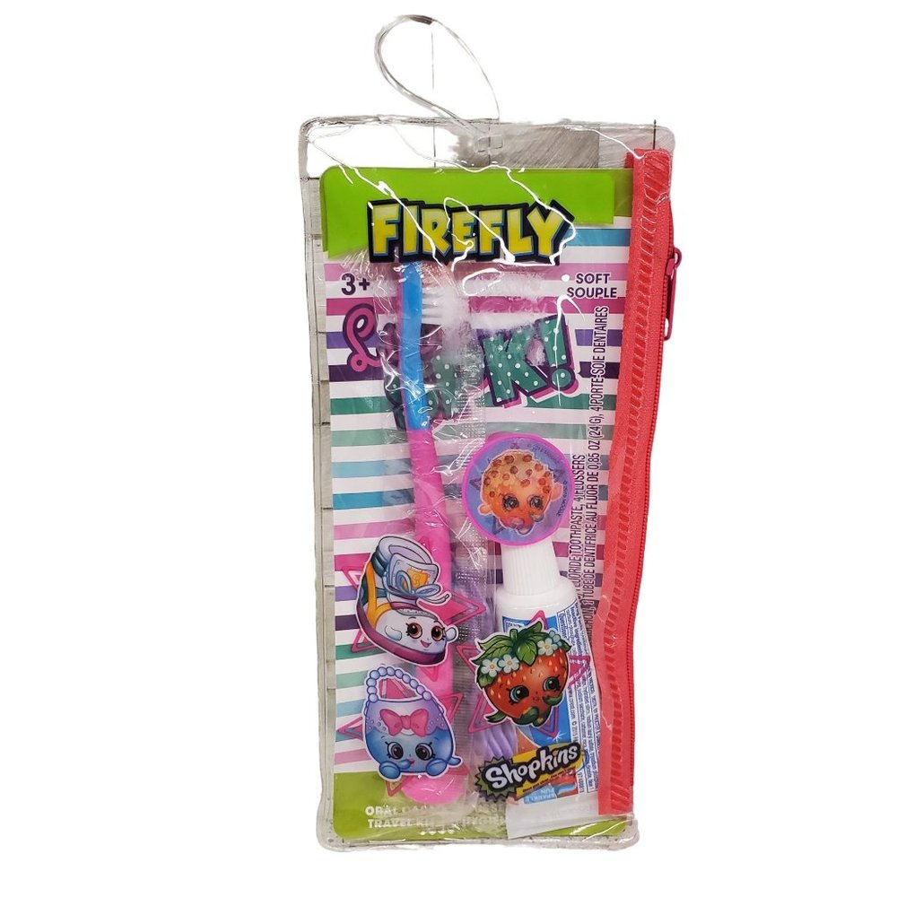 Shopkins Toothbrush Oral Care Travel Kit Childrens Toothbrush Travel Set